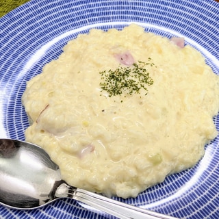 豆乳で作る簡単チーズリゾット